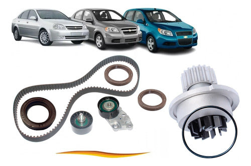 Kit Distribucion Chevrolet Aveo 1.4 Optra 1.6 + Bomba Agua