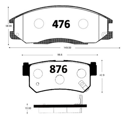 Kit Pastillas Delanteras + Traseras Freno Ssangyong Actyon Sport 2005 2021