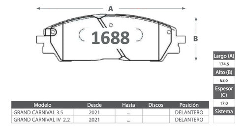 Discos Freno Con Pastilla Gtx Kia Carnival 2021 2024