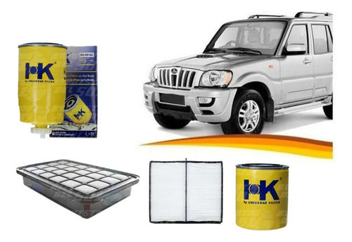 Kit Filtros Mahindra Scorpio 2.2 2008 2018 Aire Aceite Polen P