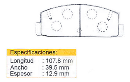 Pastilla Freno Trasera Mazda Atenza 2.3 L3ve 2002 2008