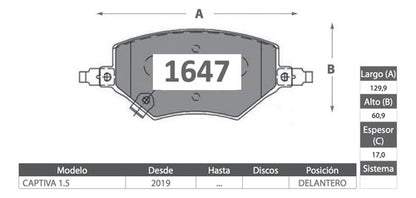 Discos Freno Con Pastilla Chevrolet Captiva 2019 2024