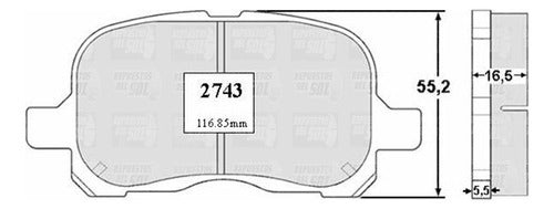 Pastilla Freno Delantero Toyota Corolla 1.6 1998 2001