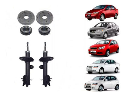 Par Amortiguador Delantero + Par Cazoletas Chevrolet Aveo