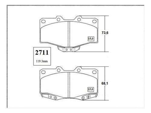 Pastilla Freno Delantero Toyota Hilux 2.7 1995 2004