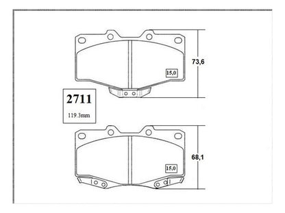 Pastilla Freno Delantero Toyota Hilux 2.7 1995 2004
