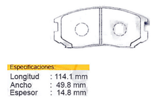 Pastilla Freno Delantero Mitsubishi Lancer 1.6 1993 1996