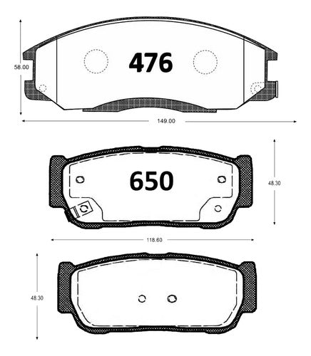 Kit Pastillas Delanteras + Traseras Freno Ssangyong Stavic 2004 2021