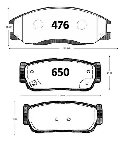 Kit Pastillas Delanteras + Traseras Freno Ssangyong Stavic 2004 2021