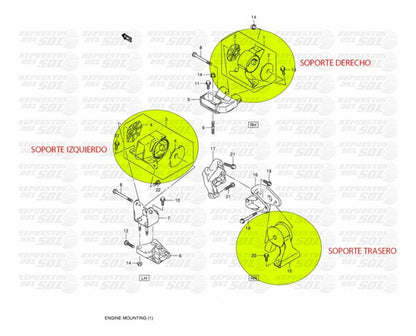 Set Soportes Motor Suzuki Celerio 1.0 2009 2015