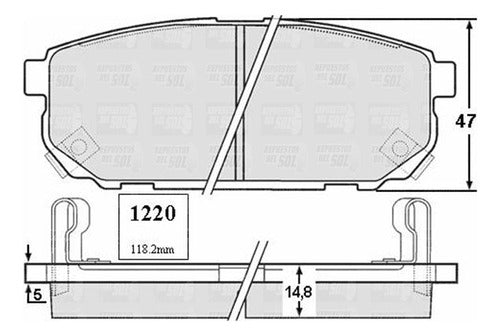 Pastilla Freno Trasero Kia Sorento 2.5 2002 2006