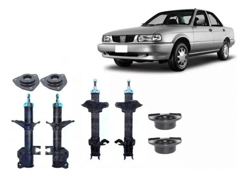Kit Amortiguador Nissan V16 1991 2011 Delantero + Trasero