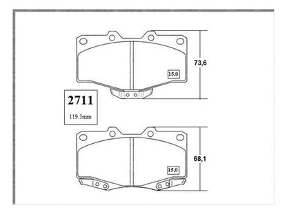Pastilla Freno Delantero Toyota Hilux 2.4 1998 2005