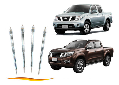 Set Bujia Incandescente Nissan Navara 2.5 2008 2016 4 Uds