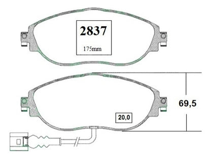 Pastilla Freno Delantero Volkswagen Passat 3.6 2011 2015