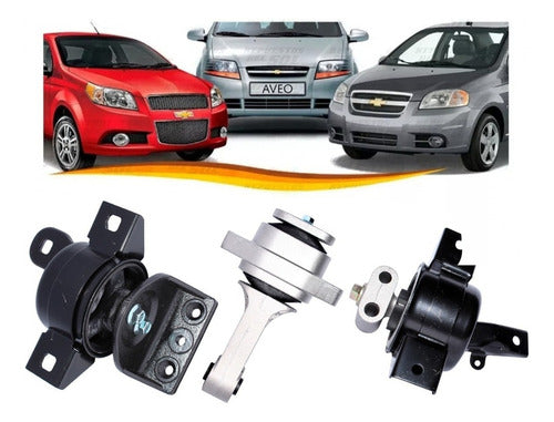 Kit Soporte Motor Chevrolet Aveo 1.4 2004 2016 (3 Soportes)