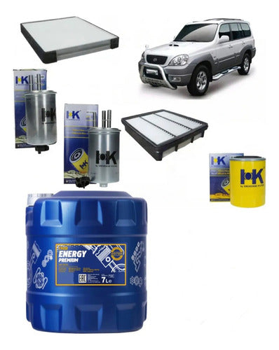 Kit Filtros Hyundai Terracan 2.9 J3 2003 2009 + Aceite