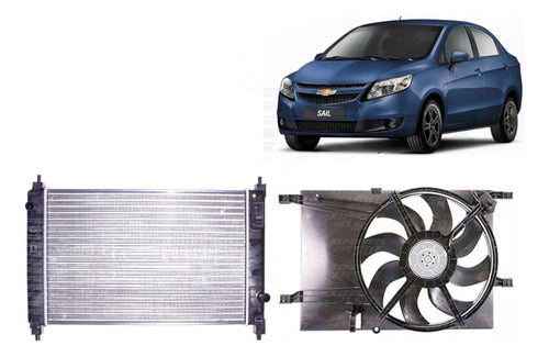 Radiador Motor Chevrolet Sail 1.4 2011 2015 Mec + Electro