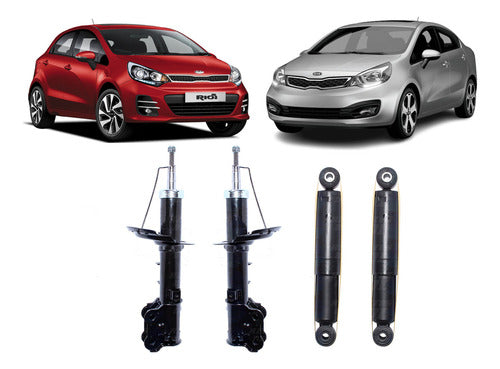 Par Amortiguador Kia Rio 4 Rio 5 2012 2018Delanteros + Traseros