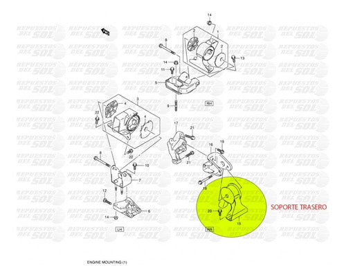 Soporte Motor Trasero Suzuki Celerio 1.0 2009 2015