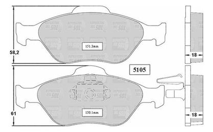 Pastilla Freno Delantero Ford Fiesta 1.3 2000 2012