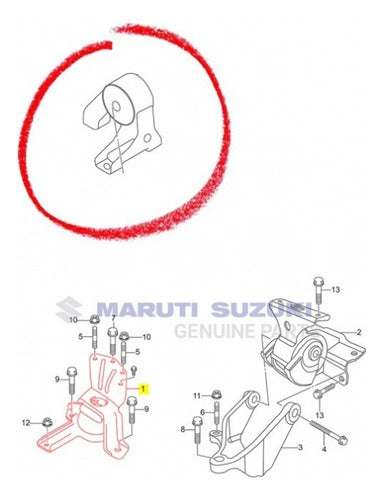 Soporte Motor Trasero Suzuki Celerio 1.0 2015 2017