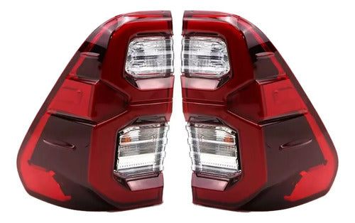 Farol Trasero Toyota Hilux Revo 2021 2025 Set Led Derecho / Izquierdo Rojo