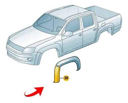 Moldura Tapabarro Izquierdo Volkswagen Amarok 2018 2021