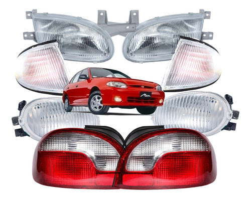 Optico + Farol + Neblinero Hyundai Accent 1998 2001