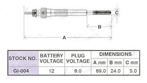 Bujia Incandescente Chevrolet C190 2.0 C190 1977 1983 X 10 und