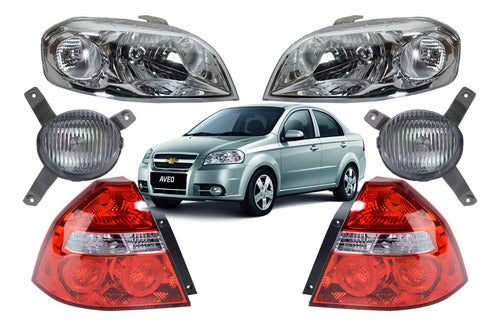 Optico + Neblinero + Farol Chevrolet Aveo 2007 2016 Par