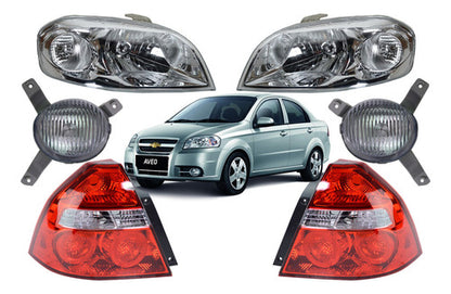 Optico + Neblinero + Farol Chevrolet Aveo 2007 2016 Par