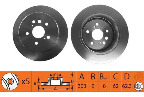 Disco Freno Rav4 1.8 Trasero 1azfe