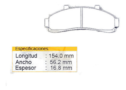 Pastilla Freno Delantera Ford Ranger 2.3 140 1993 1997