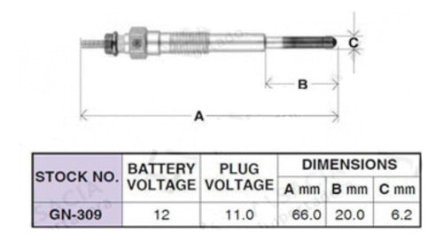 Bujia Incandescente Nissan Laurel 2.8 Ld28 C31 1980 1984