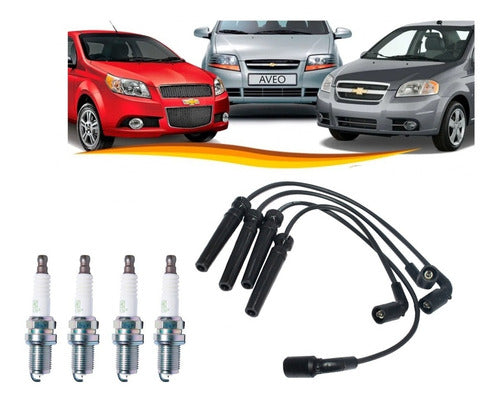 Juego Cables Bujias Chevrolet Aveo 2004 2016 + Bujias