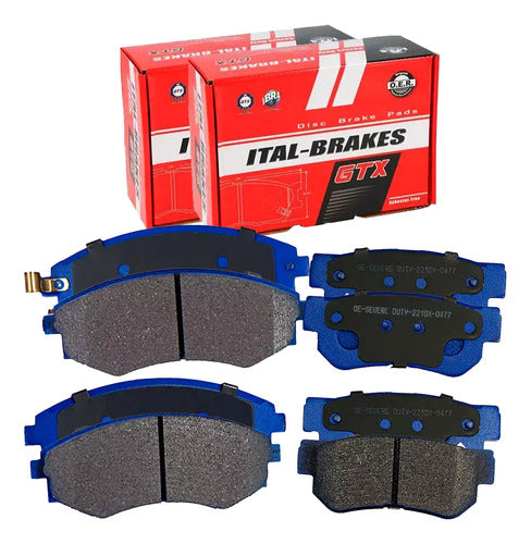 Kit Pastillas Delanteras + Traseras Freno Gtx Hyundai Sonata 2000 2006