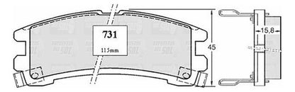 Pastilla Freno Trasero Nissan Terrano 2.7 1992 1995