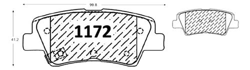Pastilla Freno Hyundai Accent Rb 2011 2020 Trasera