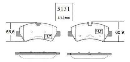 Pastilla Freno Trasero Ford Transit 2.2 2014