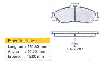 Pastilla Freno Delantera Ford Ranger 2.5 Wlc 2006 2013