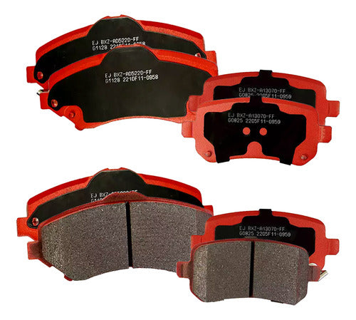 Kit Pastillas Delanteras + Traseras Freno Dodge Caravan 2008 2010