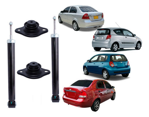 Amortiguador Trasero + Cazoleta Chevrolet Aveo 2004 2016 Par