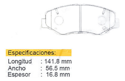 Pastilla Freno Delantera Honda Crv 2.4 K24a1 2002 2006