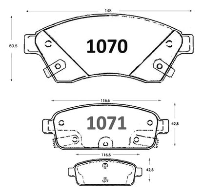 Kit Pastillas Delanteras + Traseras Freno Chevrolet Cruze 2009 2017