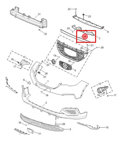 Moldura Superior Mascara Mg Zs 1.5 2019 2023