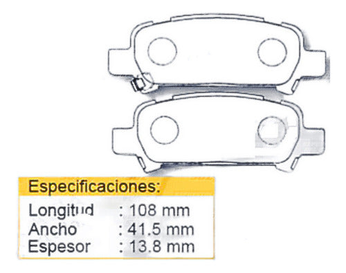 Pastilla Freno Trasera Subaru Legacy Gt 2.5 2000 2004