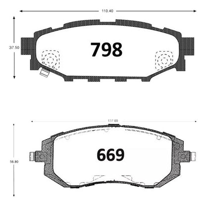 Kit Pastillas Delanteras + Traseras Freno Subaru Forester 2002 2014