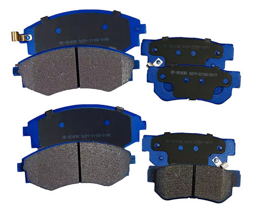 Kit Pastillas Delanteras + Traseras Freno Gtx Hyundai Sonata 2000 2006