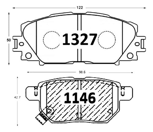 Kit Pastillas Delanteras + Traseras Freno Gtx Toyota Prius 2010 2022